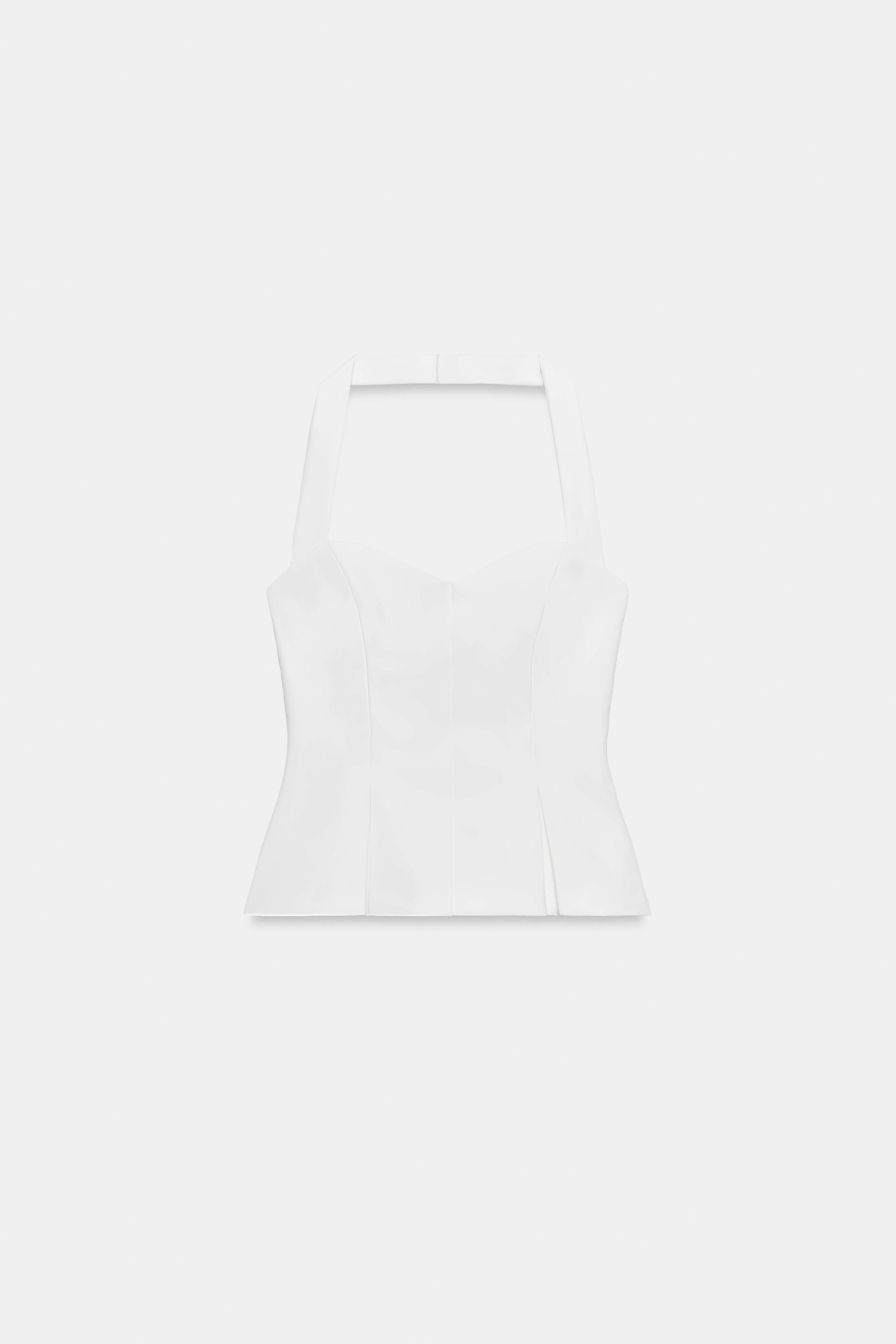 TOP HALTER PLISSÉ